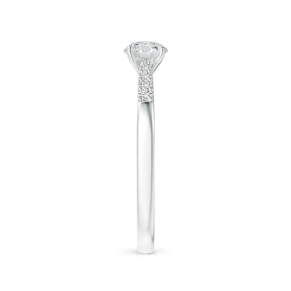 0.65ct Round Lab Grown Diamond Engagement Rings in 14K White Gold