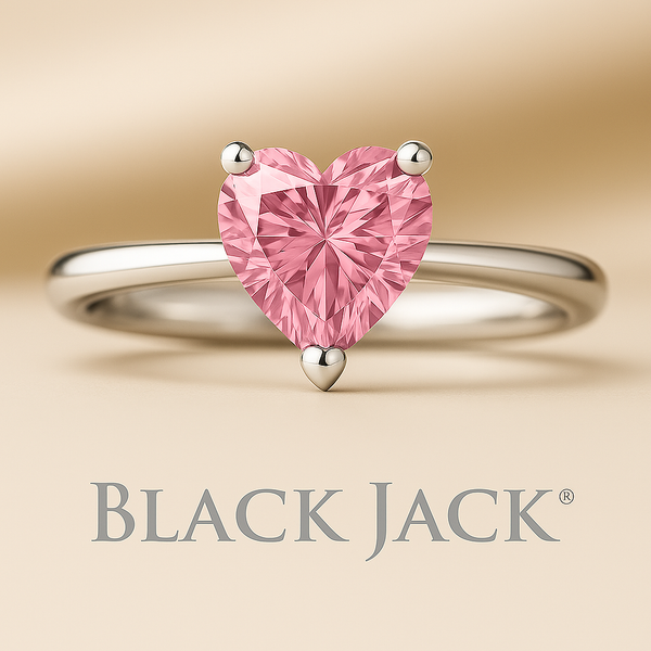 1.00 CT Heart Pink Memory Diamond Ring – Pet or Human Ashes & Hair to Lab Grown Diamond | Solitaire Engagement & Wedding Ring | Black Jack® USA