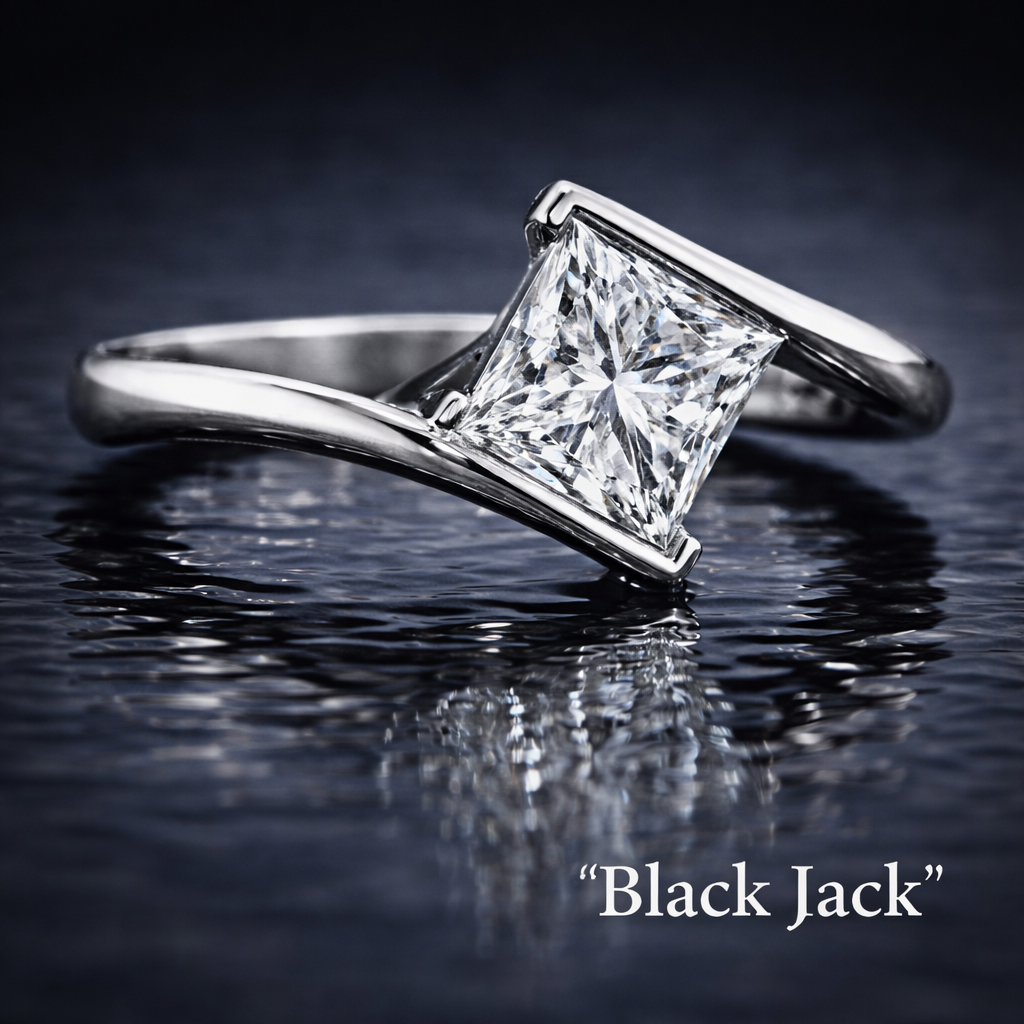 1.00 CT Memory Diamond Wedding Ring from Ashes – Princess Cut Pet or Human Ashes to Diamond Ring in 14K White Gold