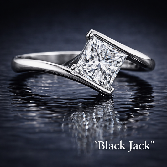 1.00 CT Memory Diamond Wedding Ring from Ashes – Princess Cut Pet or Human Ashes to Diamond Ring in 14K White Gold