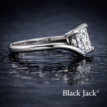 1.00 CT Memory Diamond Wedding Ring from Ashes – Princess Cut Pet or Human Ashes to Diamond Ring in 14K White Gold