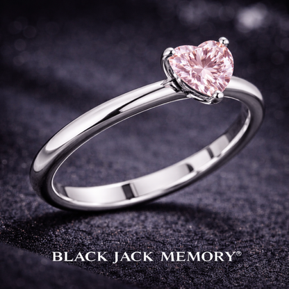 1.00 CT Pink Heart Memory Diamond Ring – Pet or Human Ashes to Lab Grown Diamond in 14K White Gold