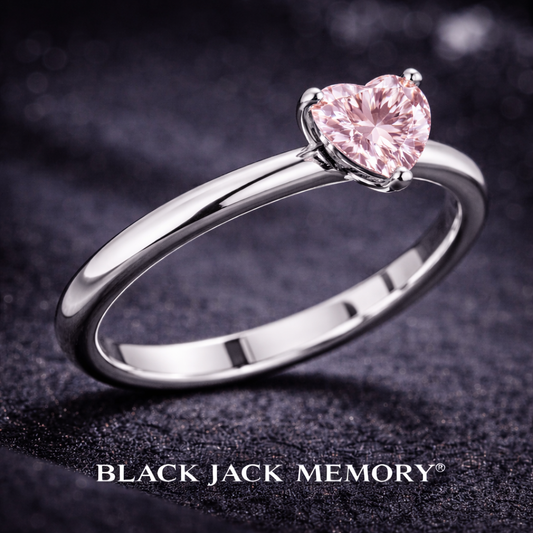1.00 CT Pink Heart Memory Diamond Ring – Pet or Human Ashes to Lab Grown Diamond in 14K White Gold