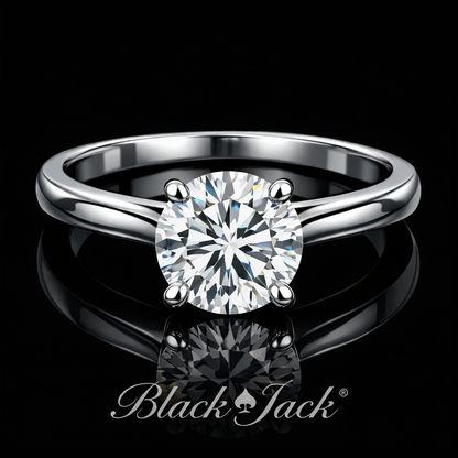 Round Cut Diamond Solitaire Ring in 925 Sterling Silver memorial jewellery