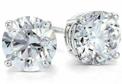 Round White 2.00 Ct. Moissanite 4 Prong Stud Earring by Black Jack