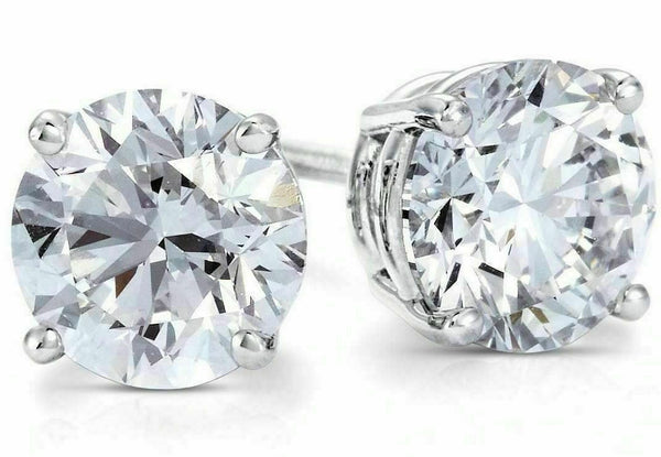 Round White 2.00 Ct. Moissanite 4 Prong Stud Earring by Black Jack