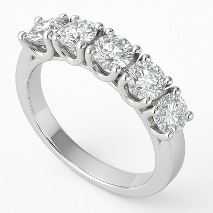 Women’s 1.25 CT Wedding Band – 5 Lab Diamonds Made from Groom’s Hair