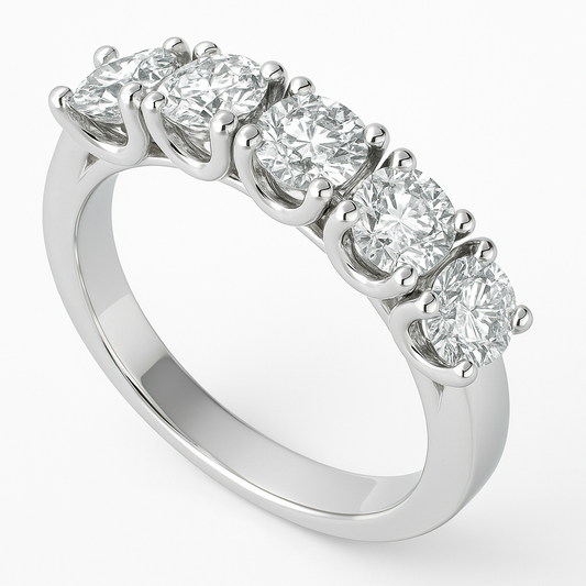 Women’s 1.25 CT Wedding Band – 5 Lab Diamonds Made from Groom’s Hair
