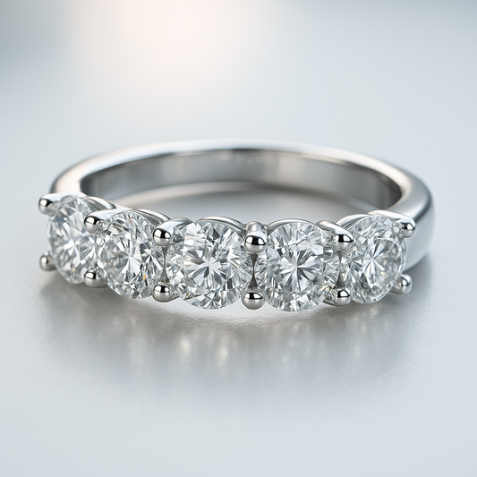 Women’s 1.25 CT Wedding Band – 5 Lab Diamonds Made from Groom’s Hair