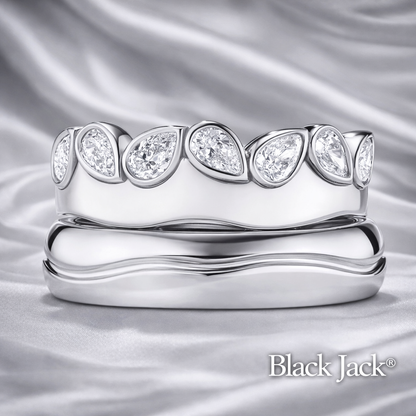 1.35 CT Memory Diamond Couple Band Set from Ashes – Pet or Human Ashes to Diamond – 14K White Gold Wedding Rings