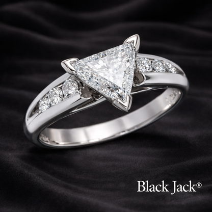 1.35 CT Memory Diamond Wedding Ring from Ashes – Trillion Cut Pet or Human Ashes to Diamond Ring in 14K White Gold