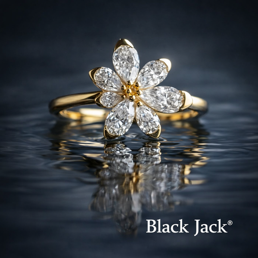 1.50 CT Floral Memory Diamond Ring – Pet or Human Ashes to Lab-Grown Diamonds – 14K Yellow Gold