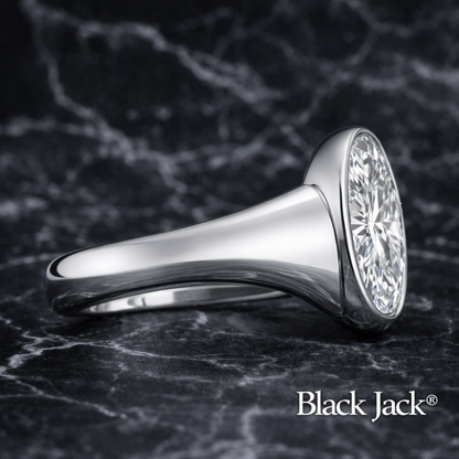 1.50 CT Oval Memory Diamond Ring from Pet or Human Ashes – Lab Grown Diamond in 14K White Gold