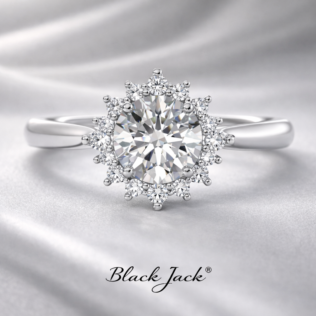 1.50 CT Round Lab Grown Diamond Halo Engagement Ring | IGI Certified | 14K White Gold