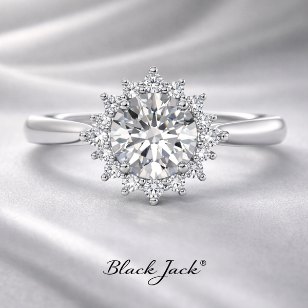 1.50 CT Round Lab Grown Diamond Halo Engagement Ring | IGI Certified | 14K White Gold