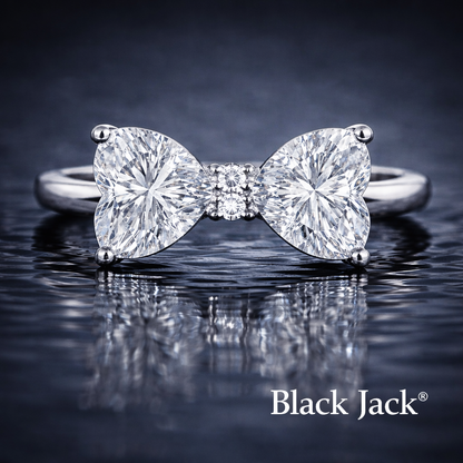 1.70 CT Memory Diamond Wedding Ring from Ashes – Double Heart Pet or Human Ashes to Diamond Ring in 14K White Gold