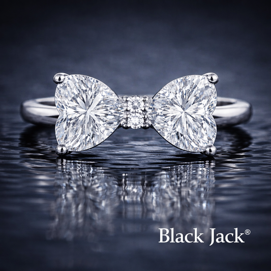 1.70 CT Memory Diamond Wedding Ring from Ashes – Double Heart Pet or Human Ashes to Diamond Ring in 14K White Gold