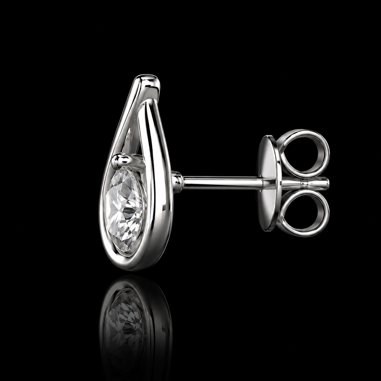 3.00 Ct Bereavement Gift Diamond Teardrop Stud Earrings  Jewelry 14K White Gold Black Jack
