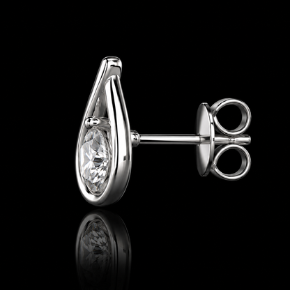 3.00 Ct Bereavement Gift Diamond Teardrop Stud Earrings  Jewelry 14K White Gold Black Jack