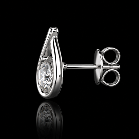 3.00 Ct Bereavement Gift Diamond Teardrop Stud Earrings  Jewelry 14K White Gold Black Jack