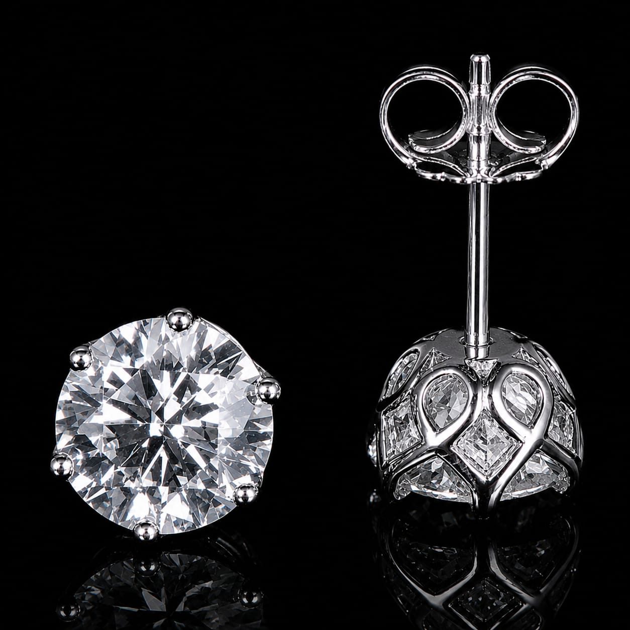 2.00 Ct Forever Remembered Memory Diamond Earrings Memorial Gift Black Jack