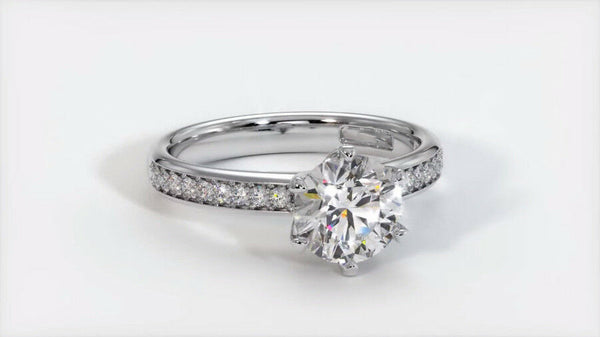 3.50 Ct. Round Shape Moissanite Engagement Ring by Black Jack