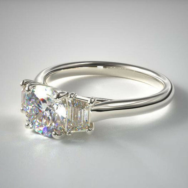 2.50 Ct. Round cut Moissanite Engagement Ring by Black Jack