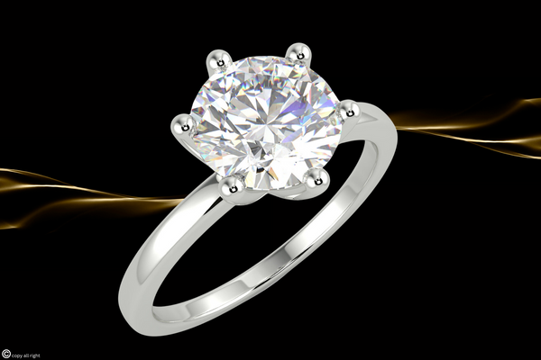 2.00 Ct Round Lab Grown Diamond Engagement Rings in 14K White Gold