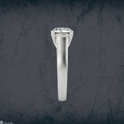 1.50 Ct Round Lab Grown Diamond Engagement Rings in 14K White Gold