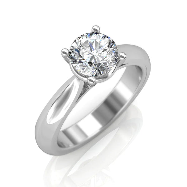 1.00 Ct. Round Lab-Created Diamond Engagement Rings in 14K White Gold