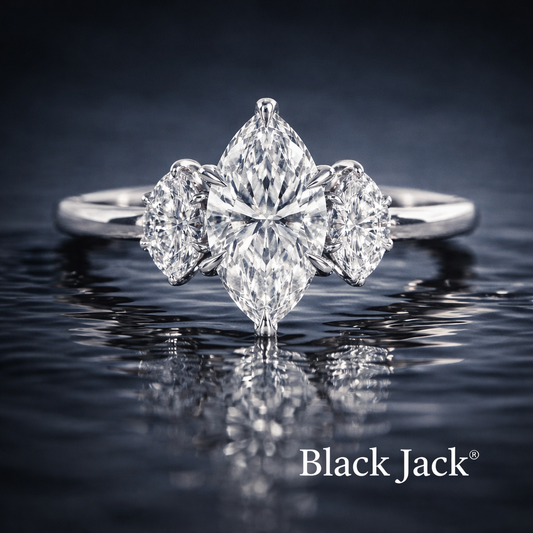 2.50 CT Memory Diamond Ring from Ashes – Marquise Cut Pet or Human Ashes to Diamond Wedding Ring in 14K White Gold