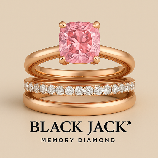 2.00 CT Pink Memory Diamond Wedding Trio Set – Pet or Human Ashes to Diamond Ring in 14K White Gold