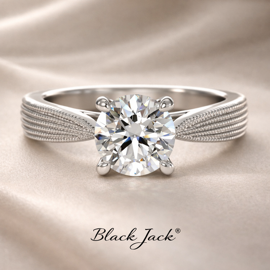 2.00 CT Round Lab Grown Diamond Engagement Ring  IGI Certified  14K White Gold