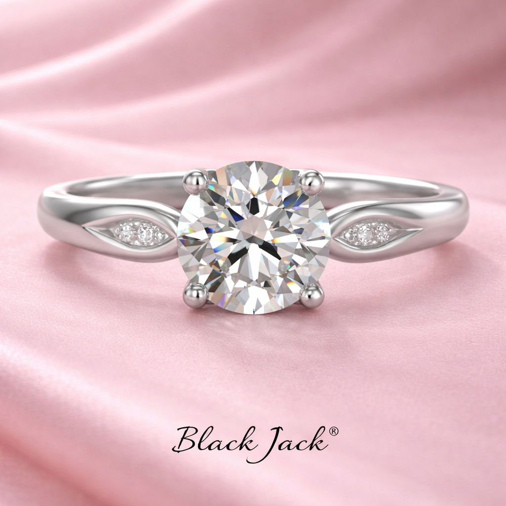 2.20 CT Round Lab Grown Diamond Engagement Ring in 14K White Gold IGI Certified