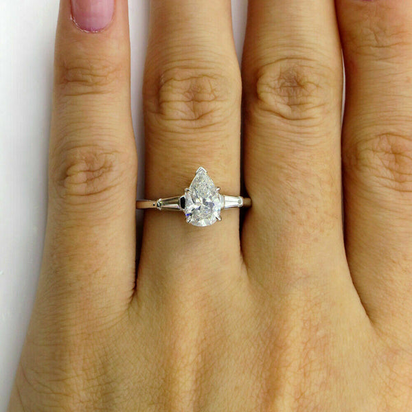 2.50 Ct. Pear cut Moissanite Engagement Ring by Black Jack
