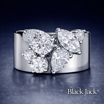 2.25 CT Multi-Stone Memory Diamond Ring from Pet or Human Ashes – 14K White Gold