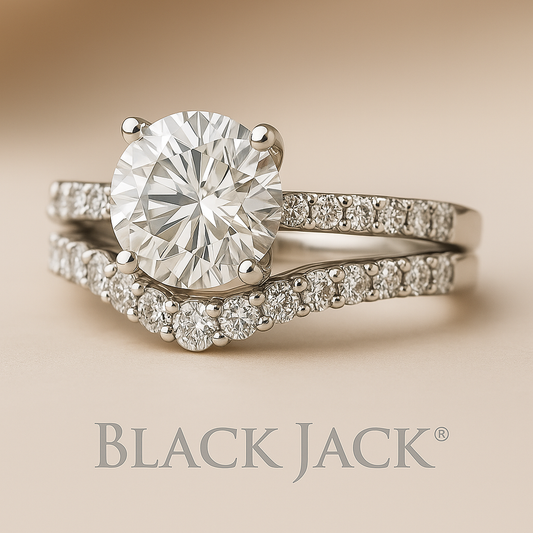 2.50 CT Hair to Diamond Wedding Ring Set – White Gold Lab Grown (1.50 CT Center + 1.00 CT Accent)