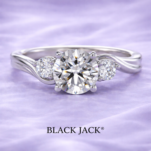 2.50 CT Lab Grown Diamond Three Stone Engagement Ring | IGI Certified | 14K White Gold