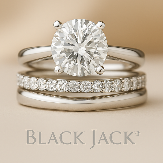2.50 Carat Memorial Trio Ring Set | Hair or Ashes to Lab Grown Diamond Jewelry