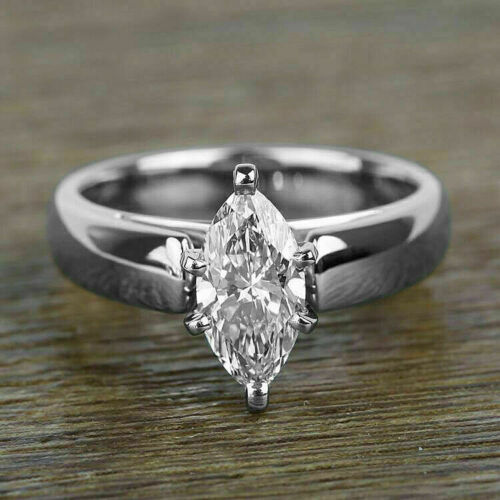 Solitaire Marquise cut 2.00 Ct. Moissanite Engagement Ring by Black Jack