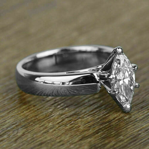 Solitaire Marquise cut 2.00 Ct. Moissanite Engagement Ring by Black Jack