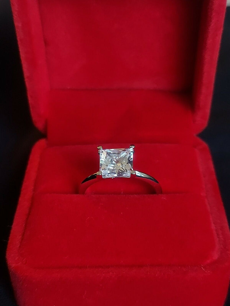Solitaire Princess cut 2.00 Ct. Moissanite Engagement Ring by Black Jack