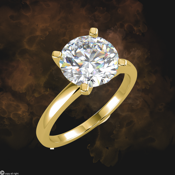2.00 Ct Round Lab Grown Diamond Engagement Rings in 14K Yellow Gold
