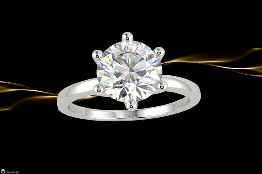 2.00 Ct Round Lab Grown Diamond Engagement Rings in 14K White Gold