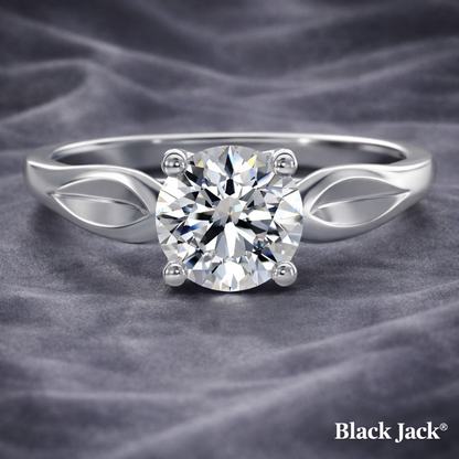 3.00 CT Round Cut Lab Grown Diamond Engagement Ring 14K White Gold IGI Certified