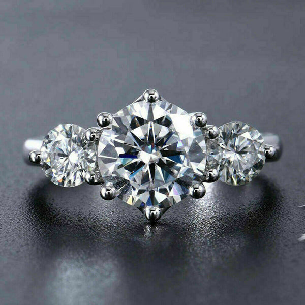 3.00 Ct. Round cut Moissanite Engagement Ring by Black Jack