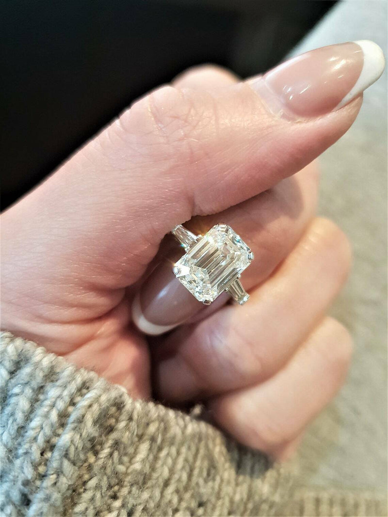 3.00 Ct. Emerald cut Engagement Ring Bands by Black Jack