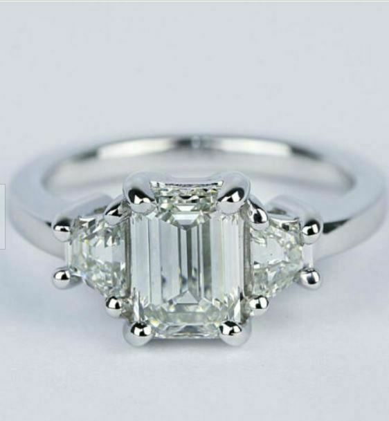 3.00 Ct. Emerald cut Moissanite Engagement Ring by Black Jack