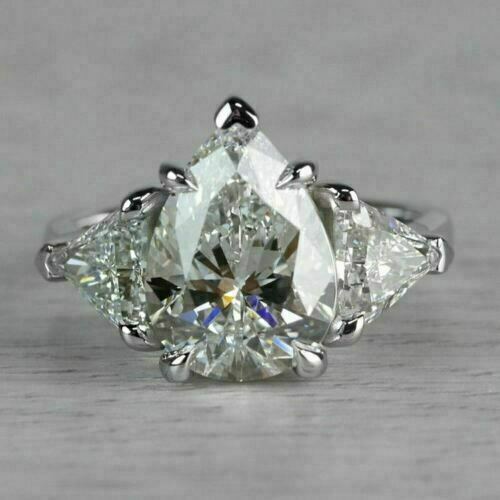 3.00 Ct. Pear cut Moissanite Engagement Ring by Black Jack