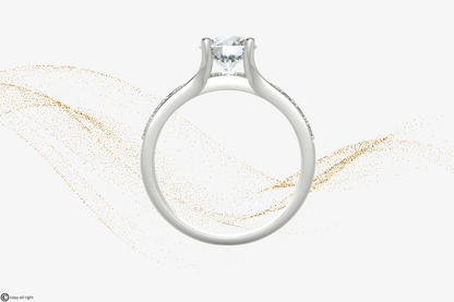 2.30 Ct Round Shape Lab Grown Diamond Engagement Rings in 14K White Gold